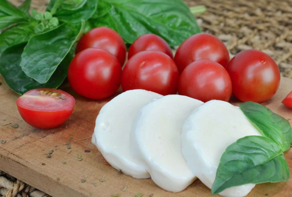 mozzarella, tomato, basil