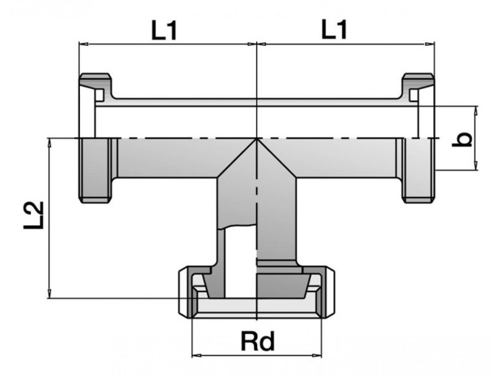 Male - Liner Linked Stainless Tee Food Grade 304/316L Sanitary