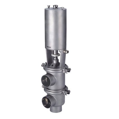 Pneumatic 3-Way Stainless Butterfly Valve